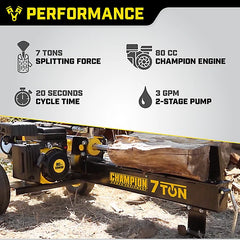 Champion Power Equipment 7-Ton Gas-Powered Horizontal Compact Log Splitter