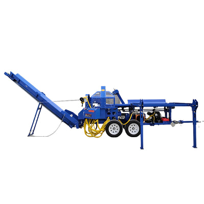 FP-500H commercial firewood processor full side view 30 ton 27HP hydraulic